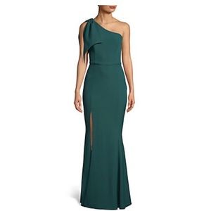Betsy & Adam Sleeveless One Shoulder Gown